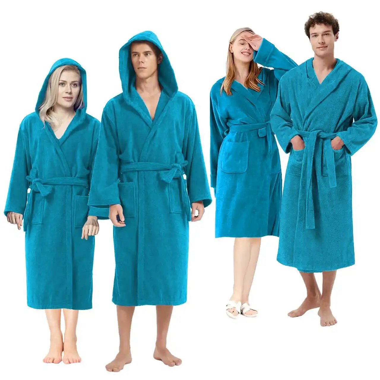 Bathrobes-toweling dressing gown for men and women